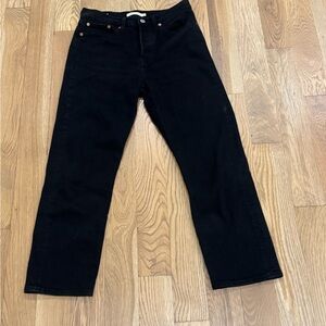 Levis Women's Premium Wedgie Straight Black Jeans 27